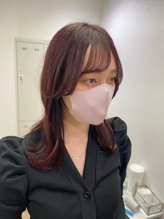 ミディアム カラー 長妻莉央/縮毛矯正 髪質改善カラーのヘアスタイル