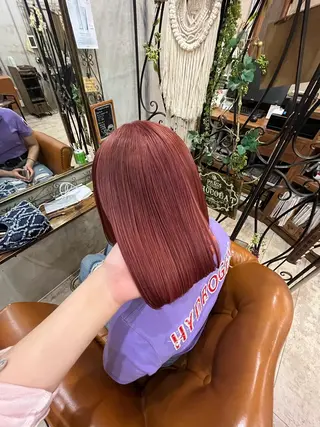 ショート カラー 艶髪/ハイトーン/ ヘアセット/モエノのヘアスタイル