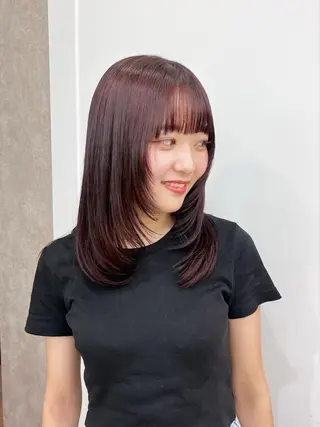 セミロング 越後 遥/ 透明感カラー🪞🤍のヘアスタイル