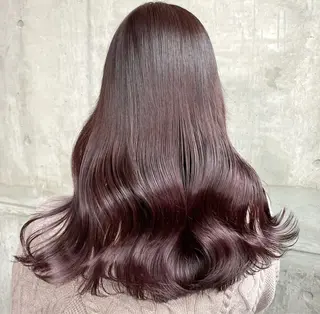 ロング 韓国ヘア/ブリーチ無 しWカラー/オリーブのヘアスタイル