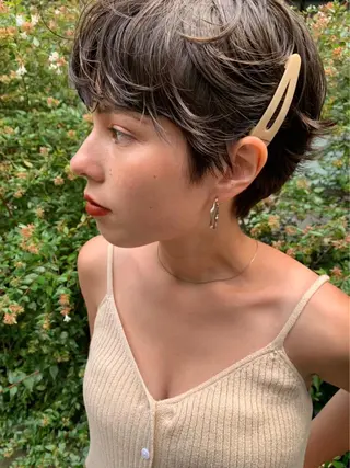 ショート カラー パーマ ヘアアレンジ akari ♡のヘアスタイル