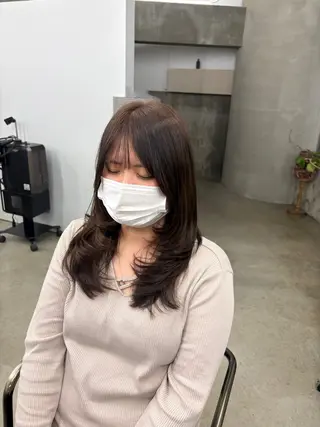 ミディアム 🎀︎maho/暖色 /レイヤーカットのヘアスタイル