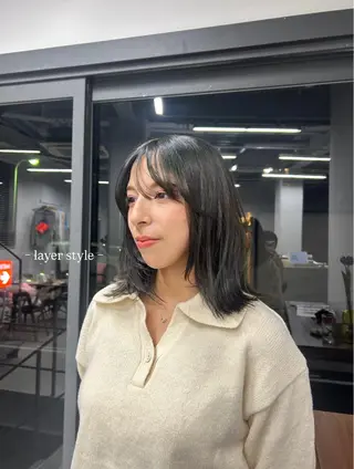 ミディアム 櫻木李紗/暖色カラー 透明感カラーのヘアスタイル