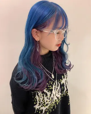 ロング カラー ハイトーン/ウルフ /小澤凌祐🦕のヘアスタイル