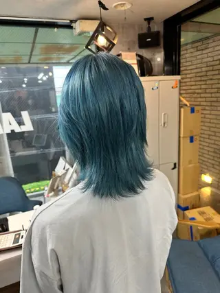 ショート カラー メンズ 難波ブリーチカラー 伊藤洋輝のヘアスタイル