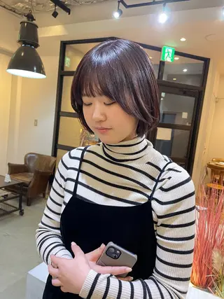 ショート 透明感ニュアンス 柔らかstyle🤍のヘアスタイル