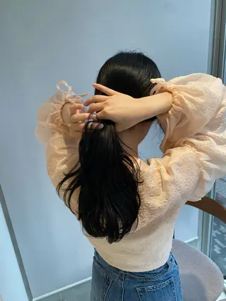 ロング カラー ヘアアレンジ まつ毛パーマ 🫧kaede🫧のマツエク・マツパデザイン
