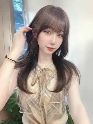 セミロング カラー 韓国×髪質改善💊 似合わせ/武田涼のヘアスタイル