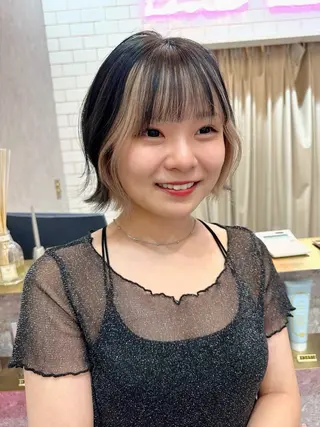 ショート カラー ダブルカラー 韓国レイヤーKYONのヘアスタイル