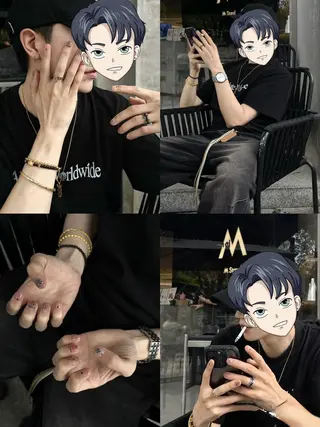 メンズ Spade Q Nailのネイルデザイン