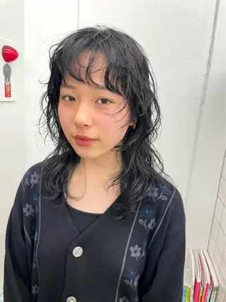 ミディアム カラー パーマ 関 京磨のヘアスタイル