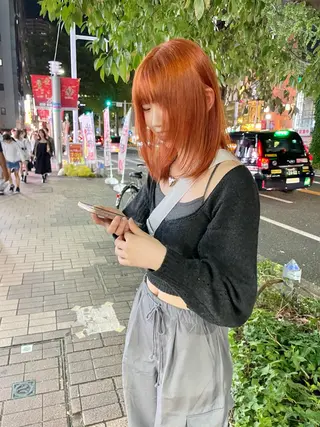 セミロング インク 美容院のヘアスタイル