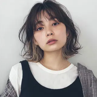 カラー ブリーチなし透明感 カラー✨山仲絢圭のヘアスタイル