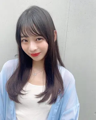 ロング カラー 宮澤  タケル ミディアムヘアのヘアスタイル