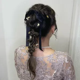 ヘアアレンジ 縮毛矯正ヘアアレンジ 🌸三輪知優🌸のヘアスタイル