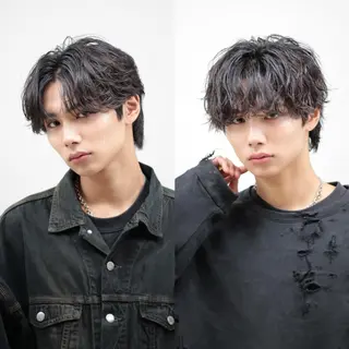 メンズ メンズマッシュ/ パーマ🔥ハイトーンのヘアスタイル