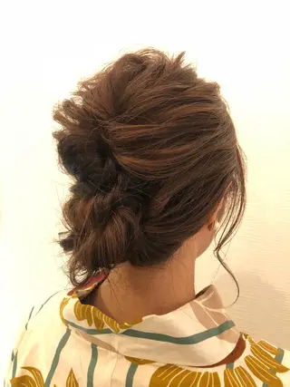セミロング ヘアアレンジ 平川 友希子のヘアスタイル