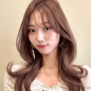 ロング 🌹ハッシュカット、 レイヤー韓国ヘア🌹のヘアスタイル