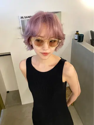 ショート カラー ヘアアレンジ ブリーチモデル/ カットモデル/Riaのヘアスタイル