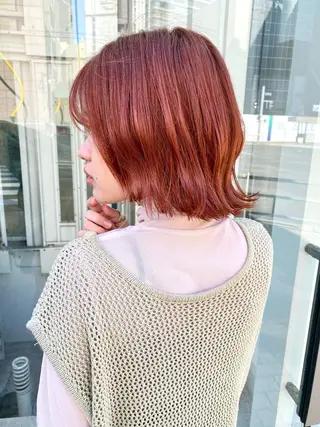 ミディアム カラー インク 美容院のヘアスタイル