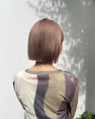 ミディアム カラー オリーブ/縮毛♡ Natsuno🩰のヘアスタイル