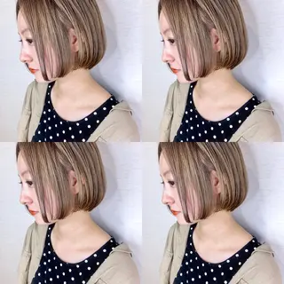 ショート カラー 韓国レイヤーカット/ ダブルカラーのヘアスタイル