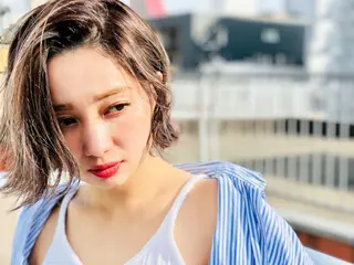 ショート カラー パーマ 顔周りレイヤー/韓国 ブリーチminamiのヘアスタイル