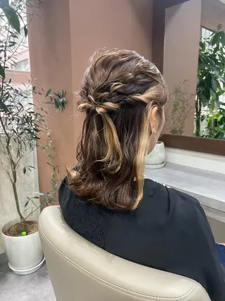 ミディアム ヘアアレンジ 韓国風パーマ/ヘア セット/店長みづきのヘアスタイル