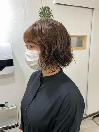 ミディアム カラー パーマ 銀座No.1髪質改善 縮毛矯正/本木のヘアスタイル