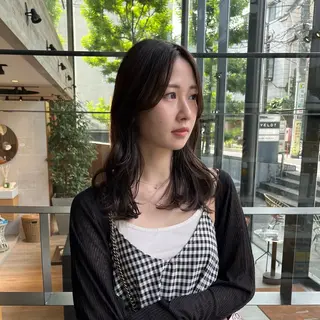 ミディアム タンバルモリパーマ 礒井メンキのヘアスタイル