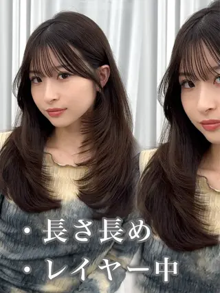 セミロング カラー ヘアアレンジ 最小顔周り&レイヤー 特化/池袋/kokiのヘアスタイル