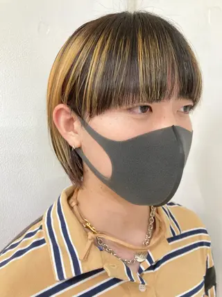 ショート カラー ウルフレイヤー エクステ/kokiのヘアスタイル