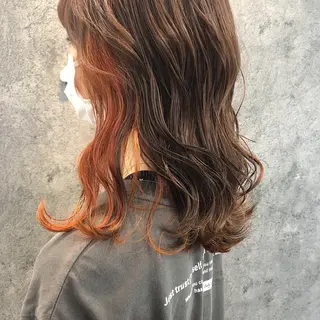 ミディアム 所渉/韓国レイヤー /ウルフカットのヘアスタイル