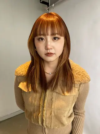 セミロング カラー レイヤーカット/ ダブルカラーサクライのヘアスタイル