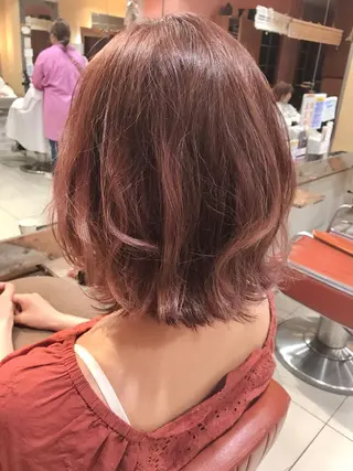 ミディアム カラー パーマ 増子 幹樹のヘアスタイル