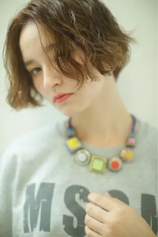ショート カラー パーマ 水口 英里のヘアスタイル