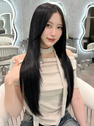 ロング カラー ヘアアレンジ 大宮‎🩵縮毛矯正 レイヤー　佐藤和のヘアスタイル