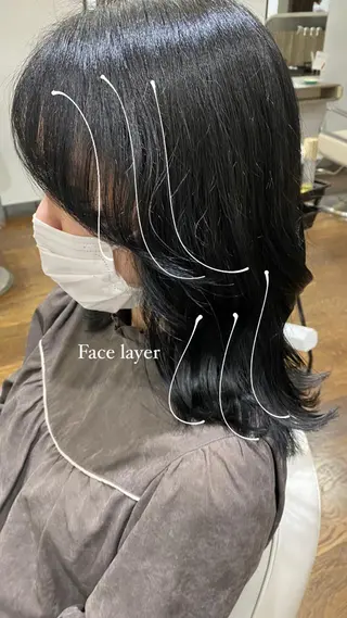 ミディアム カラー 中村 友香のヘアスタイル