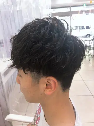 ショート パーマ メンズ 髪質改善× ハイライト溝江のヘアスタイル