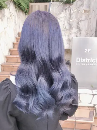 ロング カラー 韓国ヘア特化💍 tiam💍ブリーチのヘアスタイル