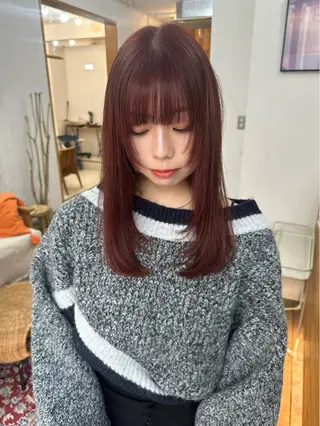 ミディアム カラー 🪭risa 暖色/レイヤー🪭のヘアスタイル