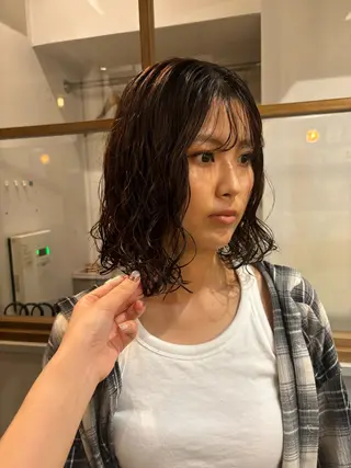 ミディアム パーマ 中村 紀香のヘアスタイル