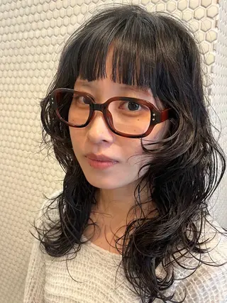 ロング パーマ レイヤー/暖色/ 髪質改善/永礼芳果のヘアスタイル