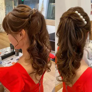 セミロング ヘアアレンジ CASA 祇園四条のヘアスタイル