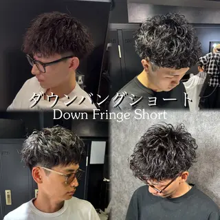 ショート パーマ メンズ メンズ専門 美容師✨ アメ村 堀江颯瑛のヘアスタイル