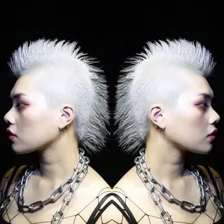 ショート カラー ヘアアレンジ haco+所属・🌈派手髪エクステ ブレイズ🌈ひろとのヘアスタイル