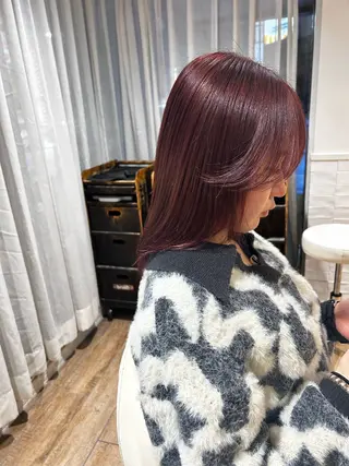 セミロング カラー ハイトーン/カラー /縮毛矯正/松田健佑のヘアスタイル