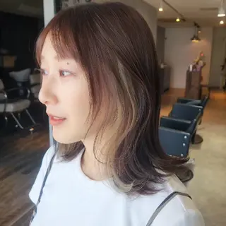 セミロング カラー 鈴木 じゅんやのヘアスタイル