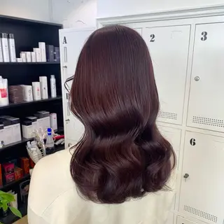 ロング カラー 🌷ラベンダーピンク 顔まわり🌷ねいろのヘアスタイル