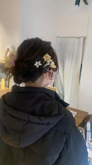 ヘアアレンジ ショート🌼パーマ 本間正子のヘアスタイル